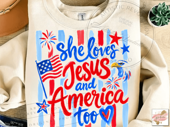 Blending Faith and Patriotism: The Creative Power of Christian 4th of July Jesus America PNG Designs