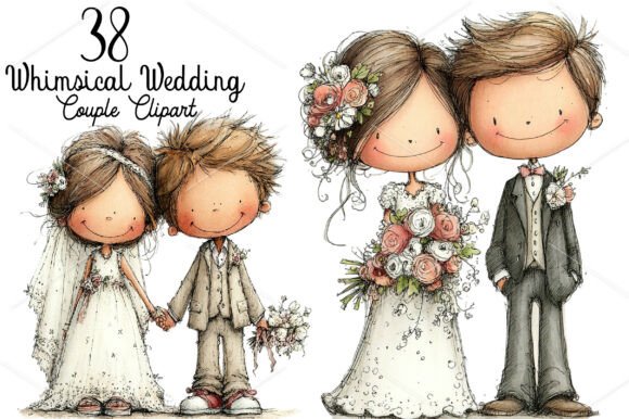Bringing Storybook Romance to Life: A Guide to Using Whimsical Wedding Couple Clipart