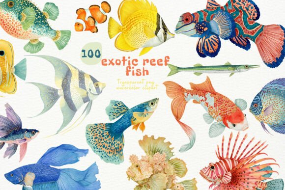 Bringing the Ocean to Life with Watercolor Exotic Fish PNG Clipart