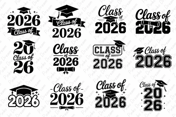 Class of 2026 Graduation Clipart Bundles