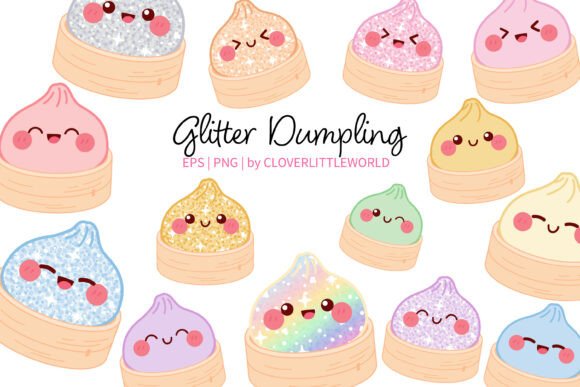 Cute Glitter Dumpling in Steamer Basket: A Design Resource Evaluation