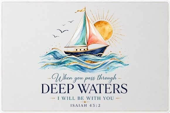 Deep Waters Christian Graphic PNG: Bringing Coastal Faith to Your Creative Projects