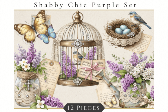 Evaluating the Shabby Chic Purple Ephemera Set for Creative Projects