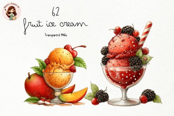 Evaluating the Watercolor Fruit Ice Cream PNG Clipart Collection for Creative Projects