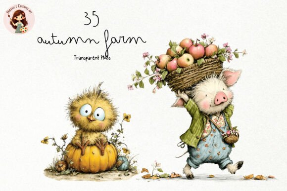Storybook Autumn Farm PNG Clipart Guide