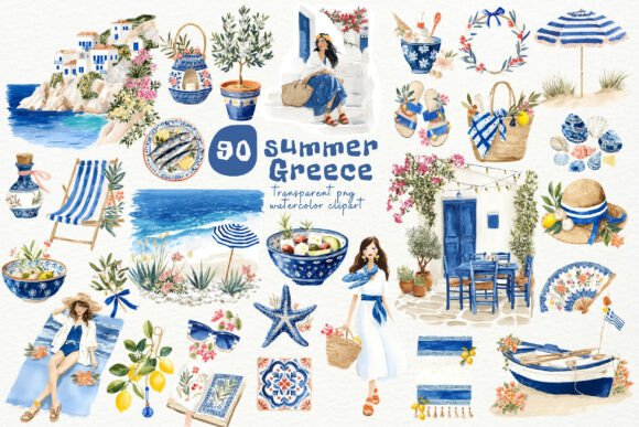 Strategic Branding with Watercolor Summer Greece PNG Clipart