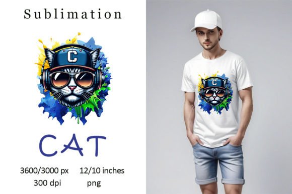 Sublimation Cat PNG: High-Quality Digital Art