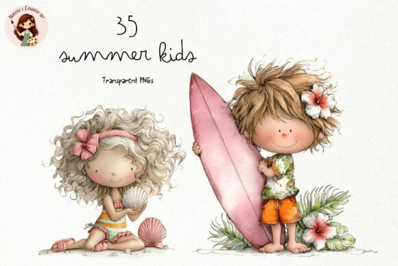 Summer Kids PNG Clipart Set Guide