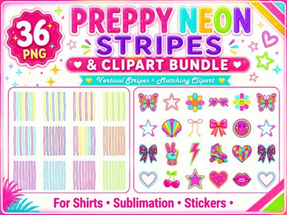 Unlocking Creative Potential with the Preppy Neon Stripes Png Bundle
