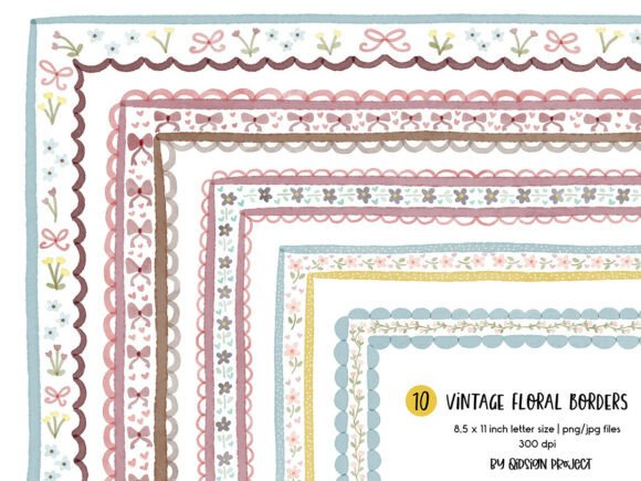 Vintage Floral Border Watercolor PNG Guide