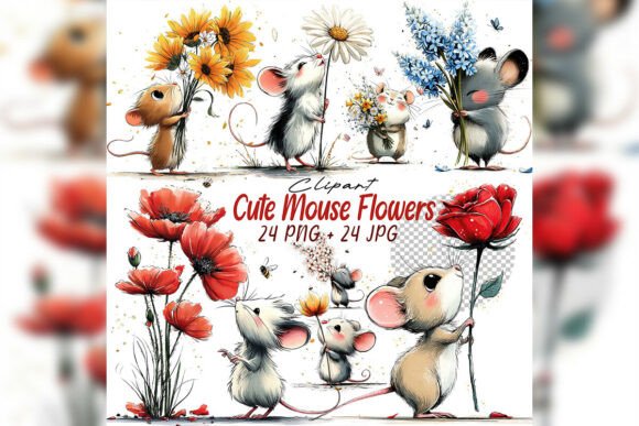 Whimsical Mouse Flower Clipart Set: A Guide for Creators